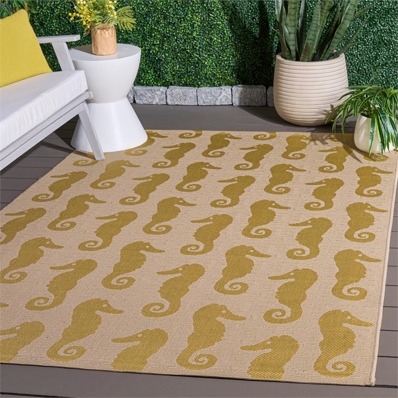 Safavieh Courtyard Beige Indoor Outdoor Rug - 5'3