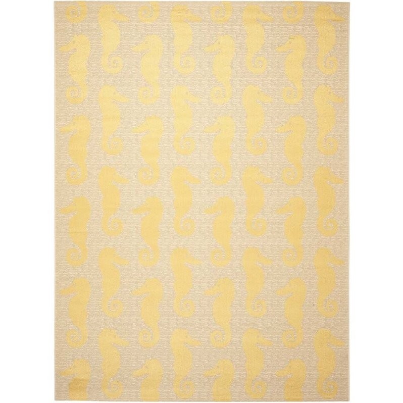 Safavieh Courtyard Beige Indoor Outdoor Rug - 9' x 12'