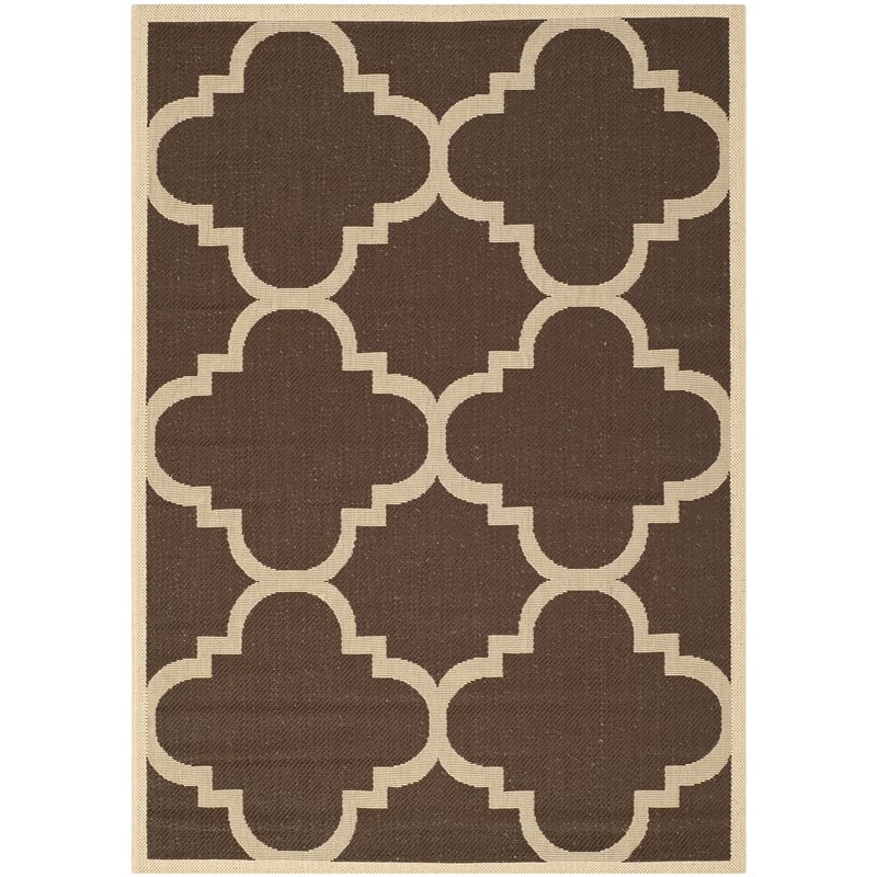 Safavieh Courtyard Dark Brown Indoor Outdoor Rug - 4' x 5'7