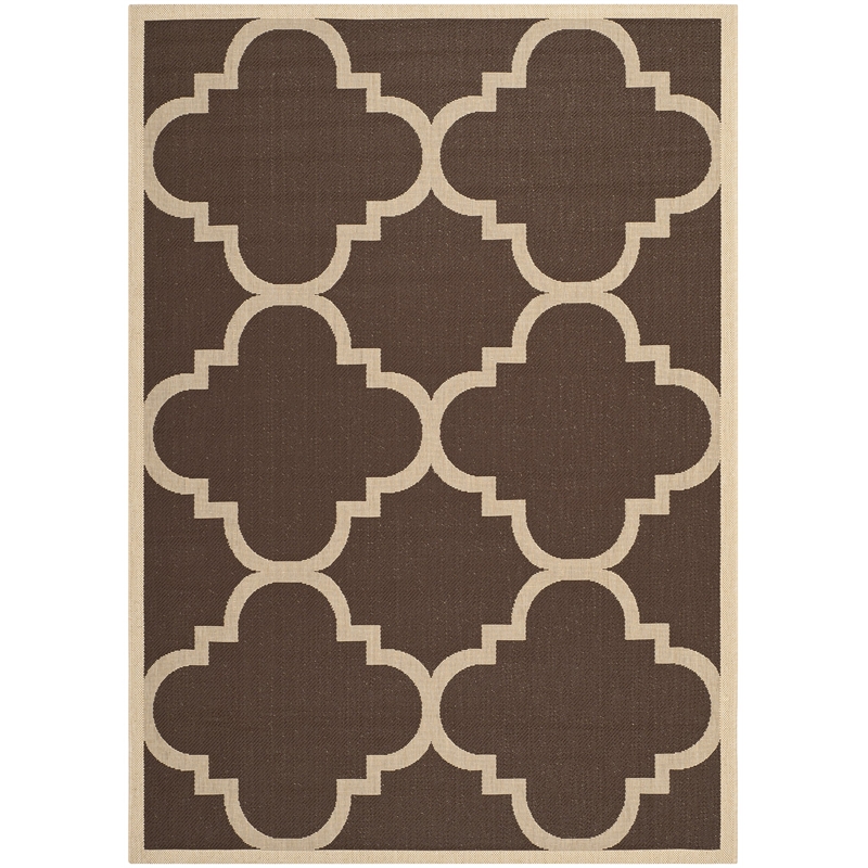 Safavieh Courtyard Dark Brown Indoor Outdoor Rug - 5'3