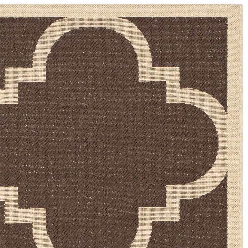 Safavieh Courtyard Dark Brown Indoor Outdoor Rug - 5'3