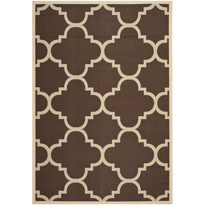 Safavieh Courtyard Dark Brown Indoor Outdoor Rug - 6'7