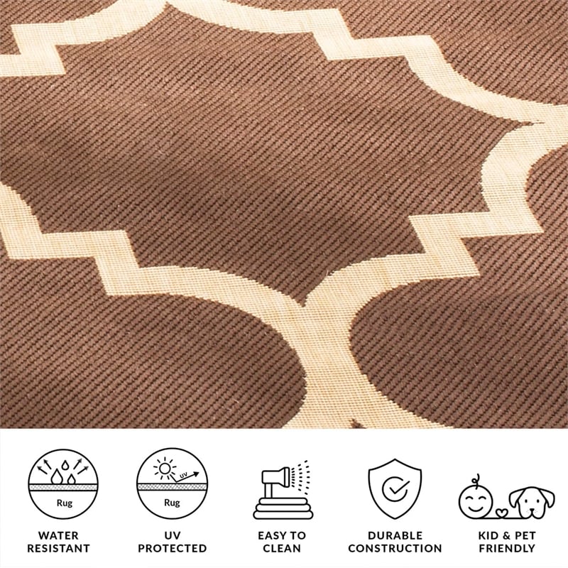 Safavieh Courtyard Dark Brown Indoor Outdoor Rug - 9' x 12'