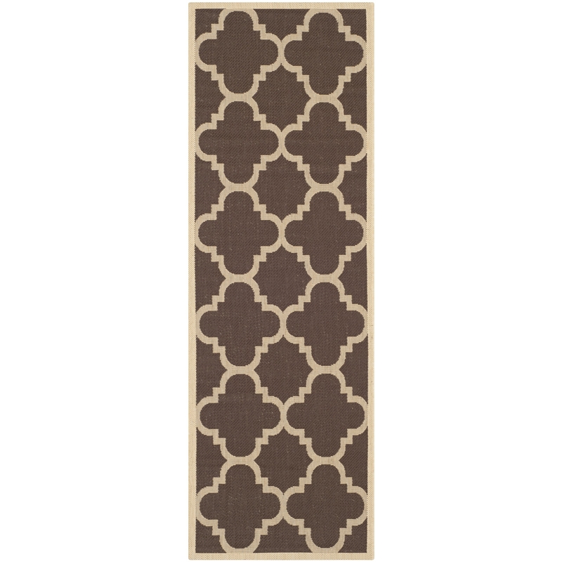 Safavieh Courtyard Dark Brown Indoor Outdoor Rug - Runner 2'3