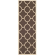 Safavieh Courtyard Dark Brown Indoor Outdoor Rug - Runner 2'3