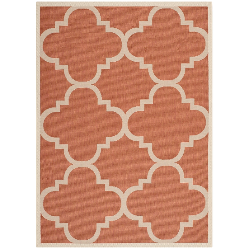 Safavieh Courtyard Terracotta Indoor Outdoor Rug - 5'3
