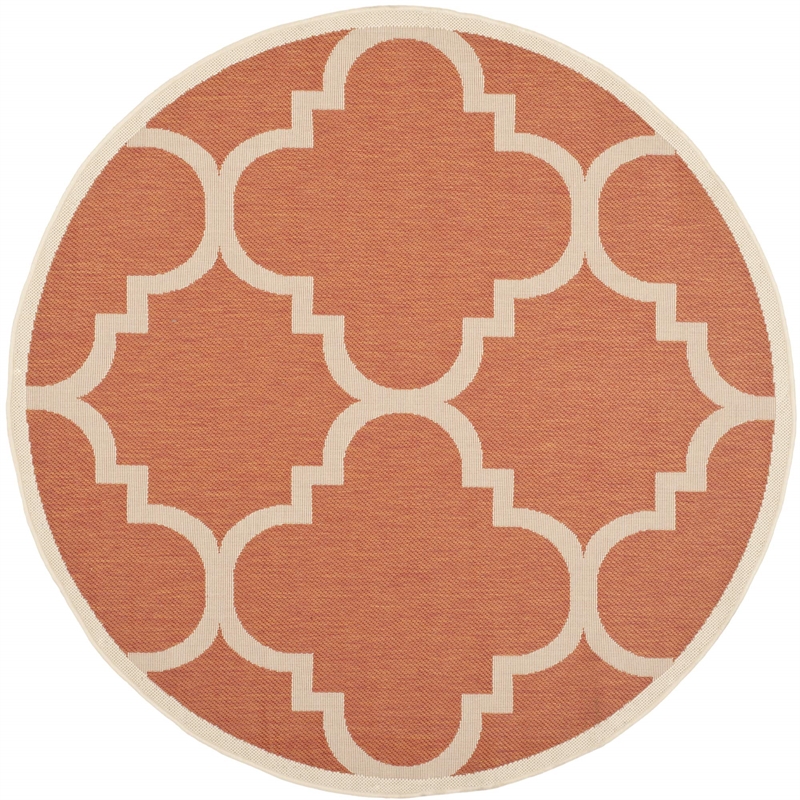 Safavieh Courtyard Terracotta Indoor Outdoor Rug - Round 6'7