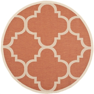 Safavieh Courtyard Terracotta Indoor Outdoor Rug - Round 6'7&quot