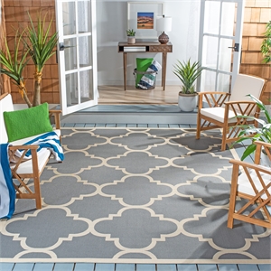 Safavieh Courtyard Grey Indoor Outdoor Rug - Square 7'10&quot