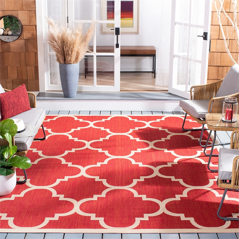 Safavieh Courtyard Red Indoor Outdoor Rug - 9' x 12'