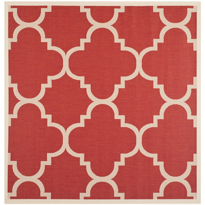 Safavieh Courtyard Red Indoor Outdoor Rug - Square 5'3