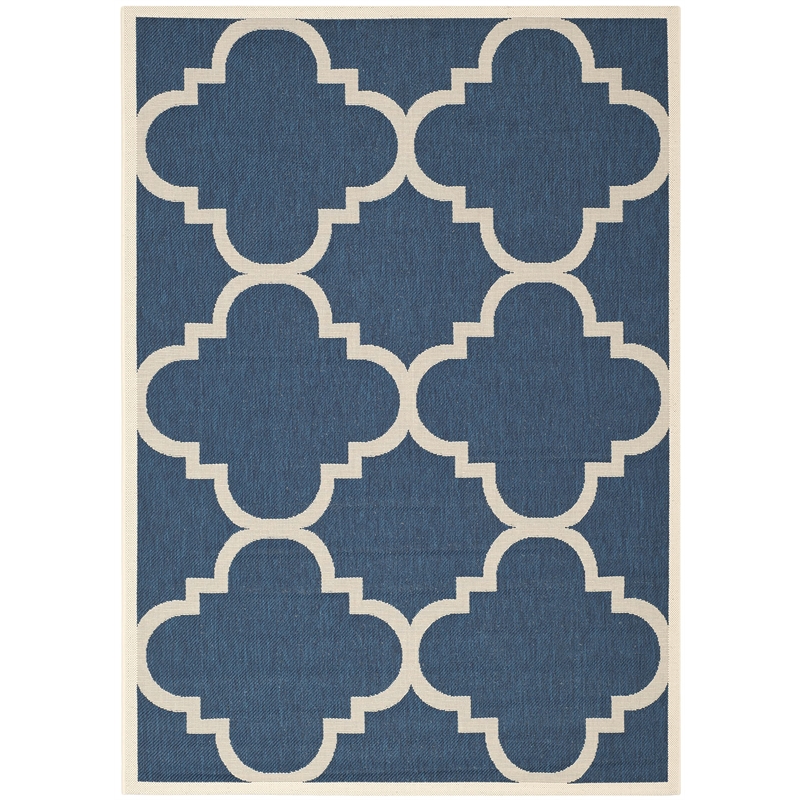 Safavieh Courtyard Navy Indoor Outdoor Rug - 4' x 5'7