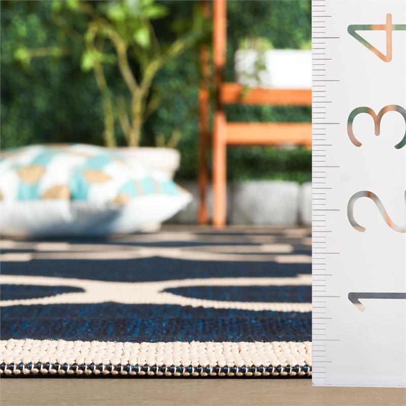 Safavieh Courtyard Navy Indoor Outdoor Rug - 5'3