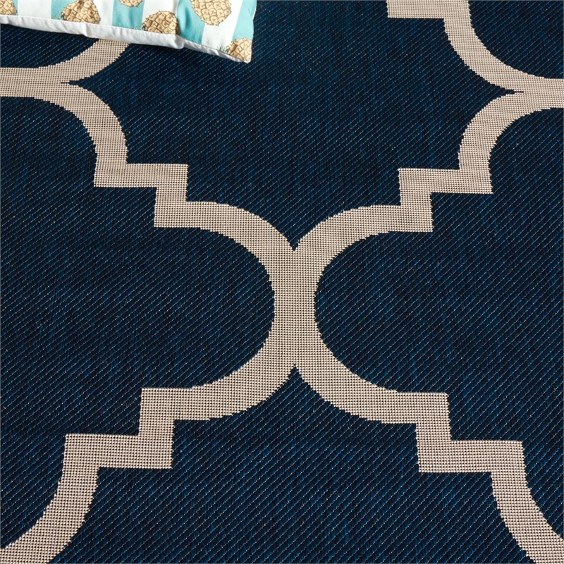 Safavieh Courtyard Navy Indoor Outdoor Rug - 5'3