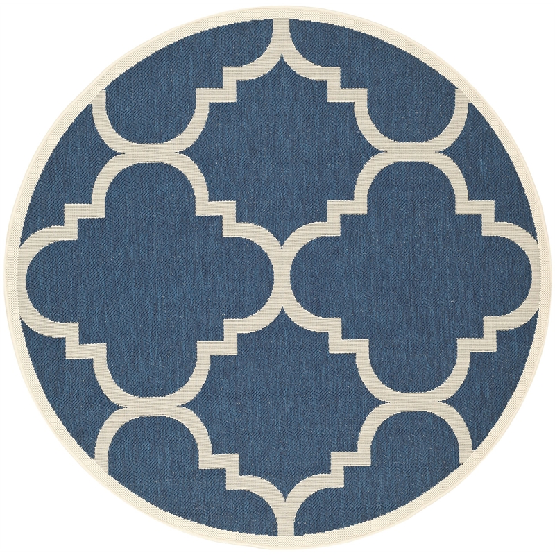 Safavieh Courtyard Navy Indoor Outdoor Rug - Round 5'3