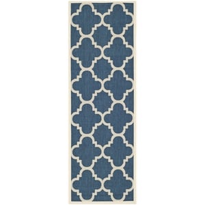 Safavieh Courtyard Navy Indoor Outdoor Rug - Runner 2'3&quot x 6'7&quot