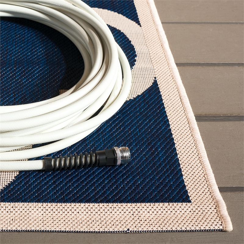 Safavieh Courtyard Navy Indoor Outdoor Rug - Runner 2'3