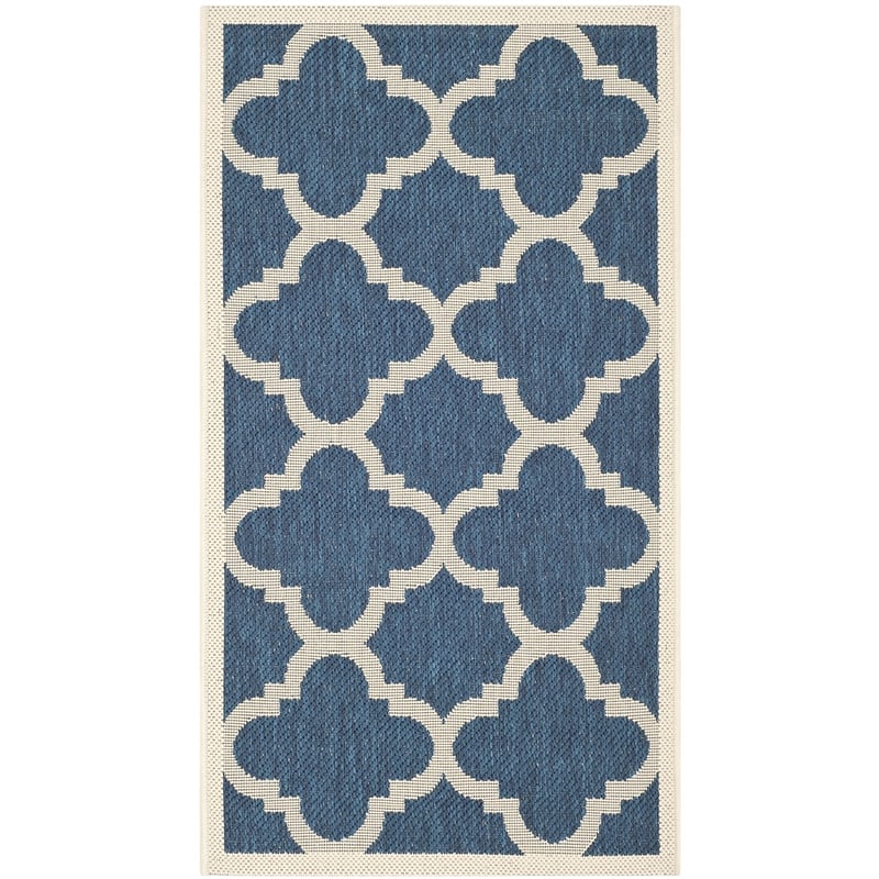 Safavieh Courtyard Navy Indoor Outdoor Rug - Runner 2'7