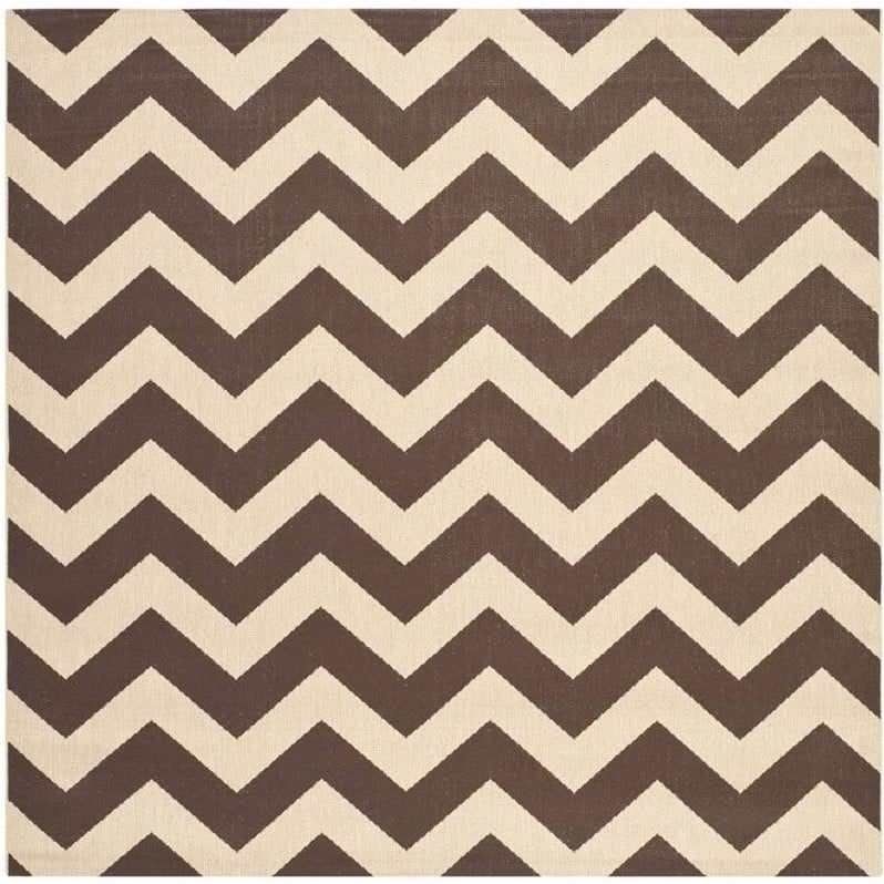 Safavieh Courtyard Dark Brown Indoor Outdoor Rug - Square 6'7