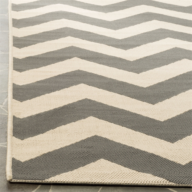 Safavieh Courtyard Grey Indoor Outdoor Rug - Square 5'3