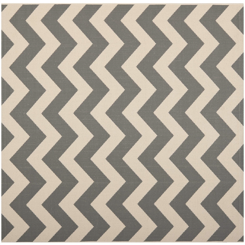 Safavieh Courtyard Grey Indoor Outdoor Rug - Square 5'3