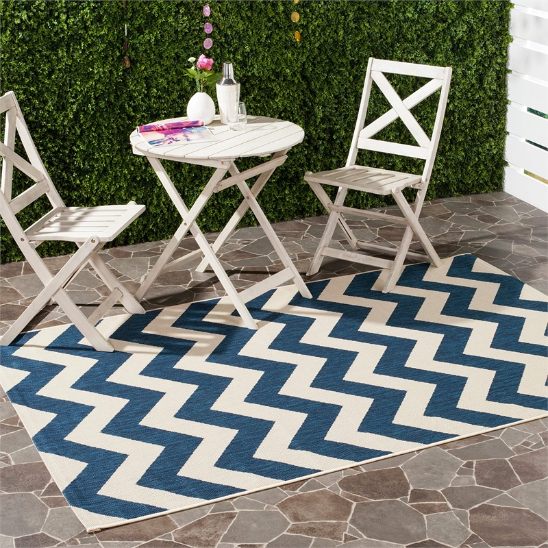 Safavieh Courtyard Navy Indoor Outdoor Rug - 9' x 12'