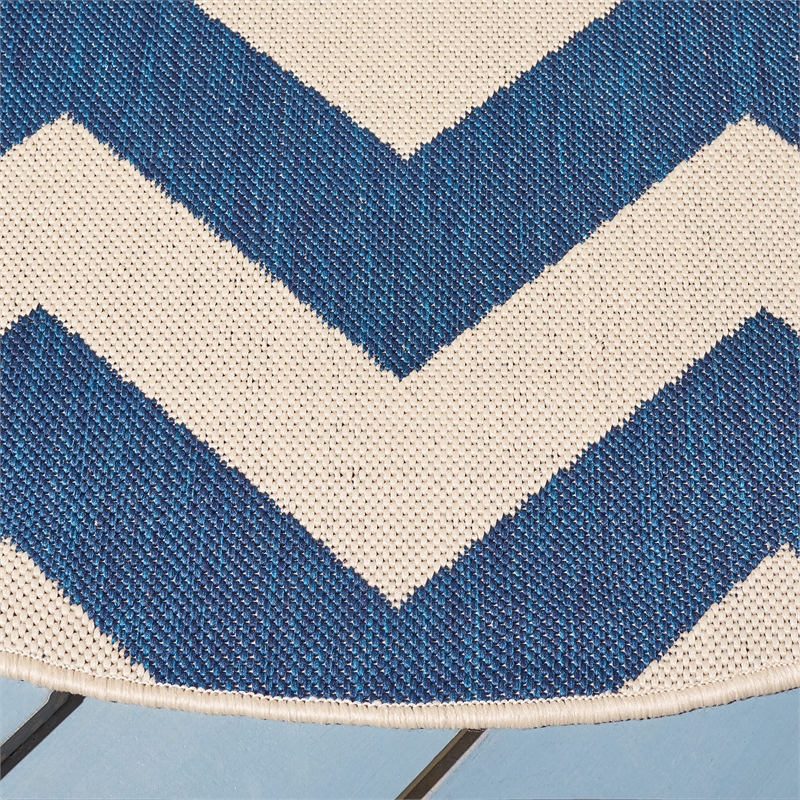 Safavieh Courtyard Navy Indoor Outdoor Rug - Round 5'3