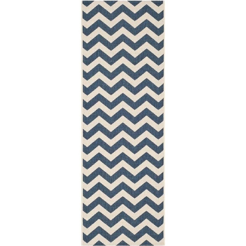 Safavieh Courtyard Navy Indoor Outdoor Rug - Runner 2'3