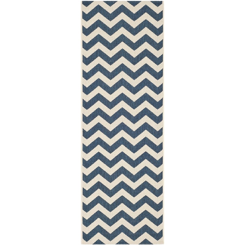 Safavieh Courtyard Navy Indoor Outdoor Rug - Runner 2'3