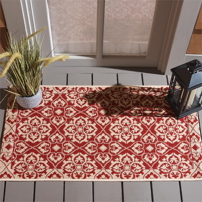 Safavieh Courtyard Red Indoor Outdoor Rug - 2' x 3'7
