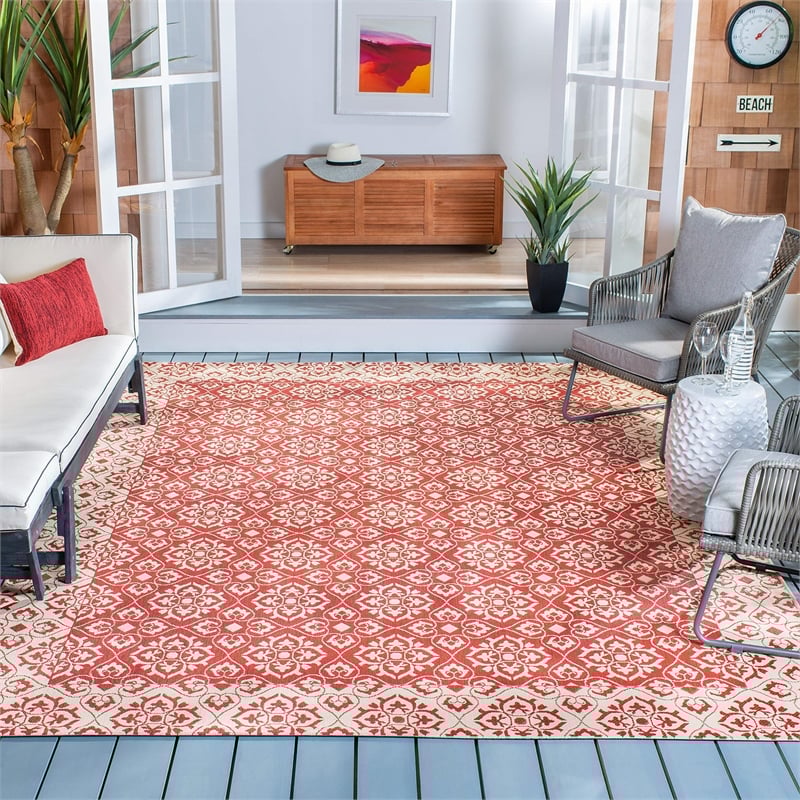 Safavieh Courtyard Red Indoor Outdoor Rug - 9' x 12'