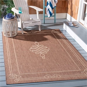 Safavieh Courtyard Chocolate Indoor Outdoor Rug - 4' x 5'7&quot