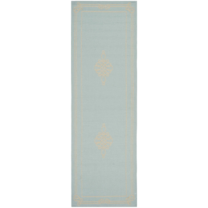 Safavieh Courtyard Aqua Indoor Outdoor Rug - Runner 2'7