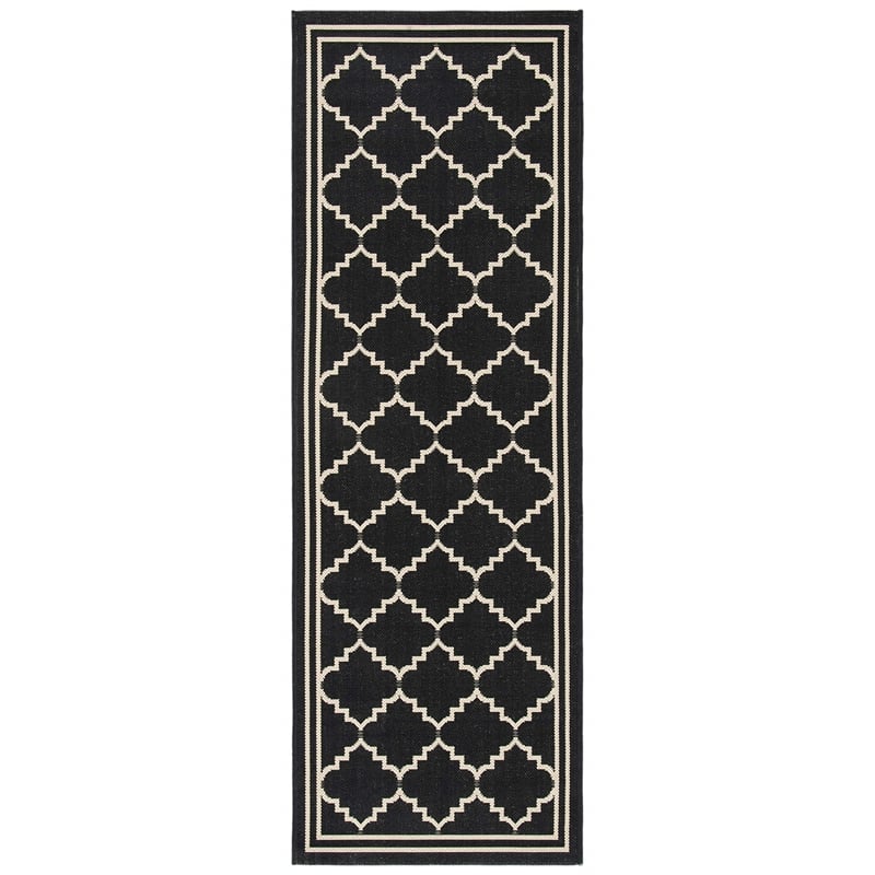 Safavieh Courtyard Black Indoor Outdoor Rug - Runner 2'3