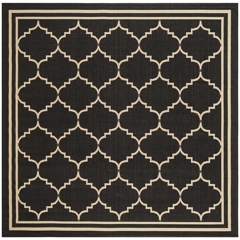 Safavieh Courtyard Black Indoor Outdoor Rug - Square 6'7
