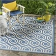 Safavieh Courtyard Blue Indoor Outdoor Rug - 6'7