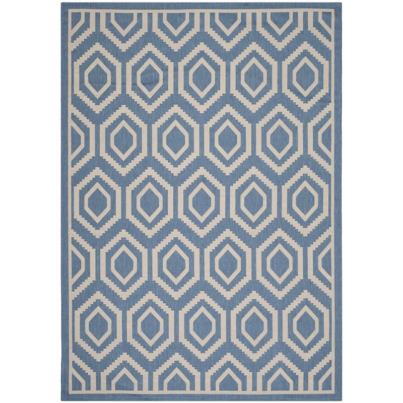 Safavieh Courtyard Blue Indoor Outdoor Rug - 6'7