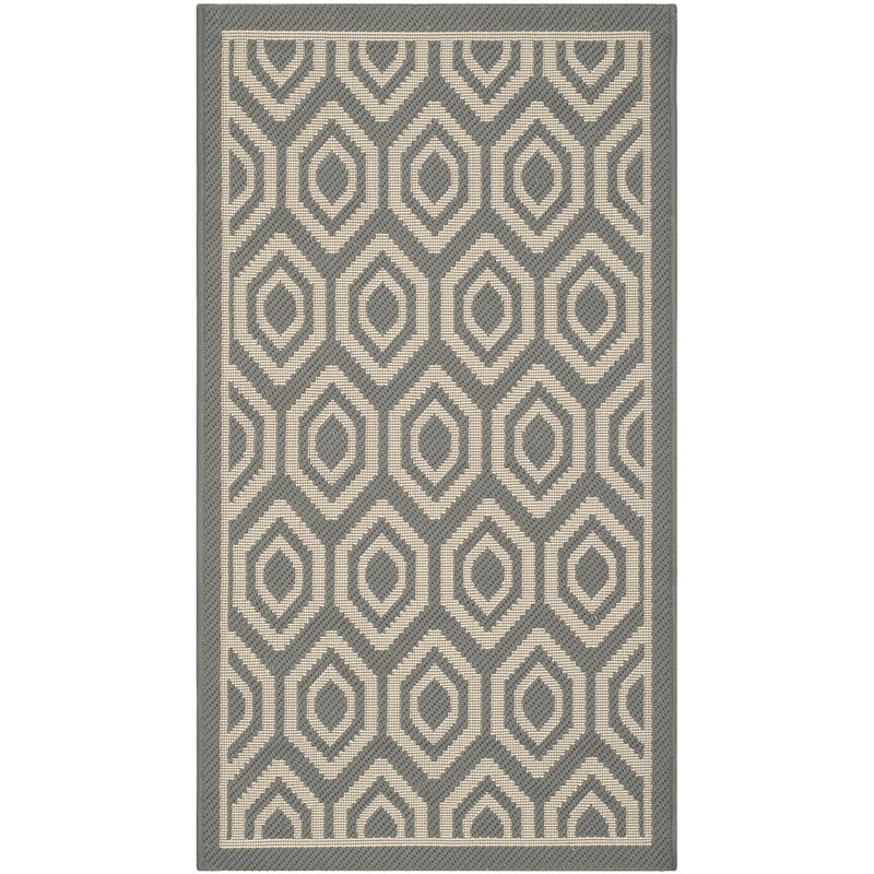 Safavieh Courtyard Anthracite Indoor Outdoor Rug - 2' x 3'7