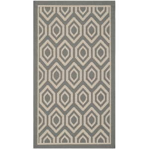 Safavieh Courtyard Anthracite Indoor Outdoor Rug - 2' x 3'7&quot