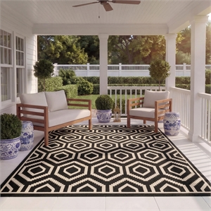 Safavieh Courtyard Black Indoor Outdoor Rug - 8' x 11'