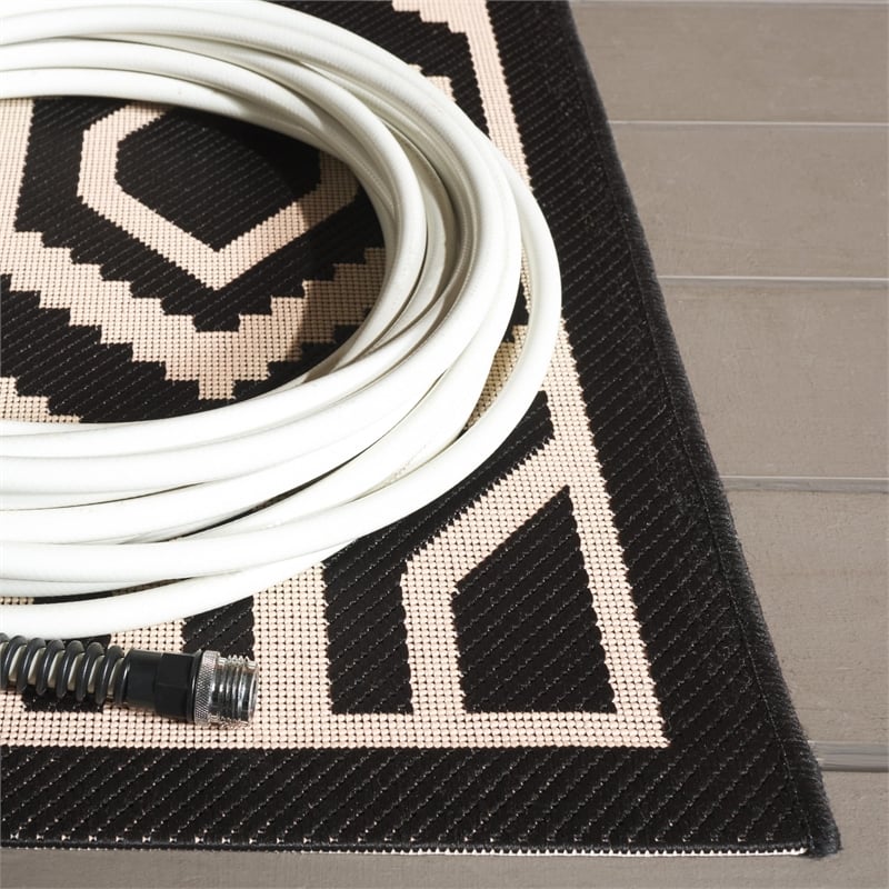 Safavieh Courtyard Black Indoor Outdoor Rug - 9' x 12'