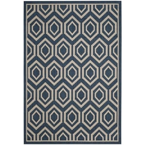 Safavieh Courtyard Navy Indoor Outdoor Rug - 6'7&quot x 9'6&quot