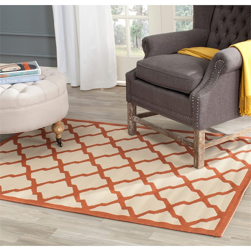 Safavieh Courtyard Beige Indoor Outdoor Rug - 2'7