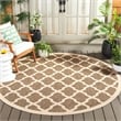 Safavieh Courtyard Brown Indoor Outdoor Rug - Round 7'10