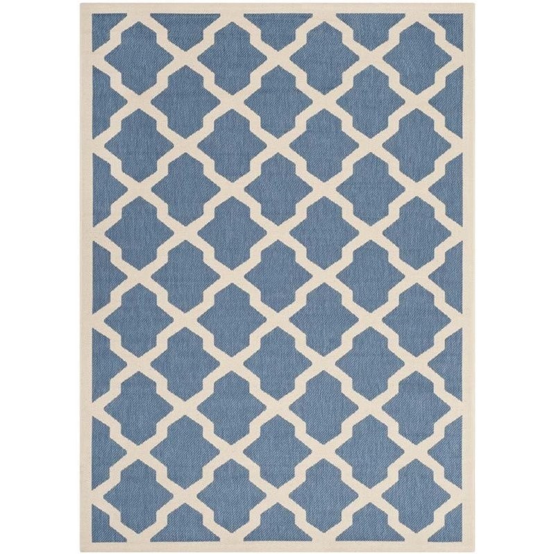 Safavieh Courtyard Blue Indoor Outdoor Rug - 4' x 5'7