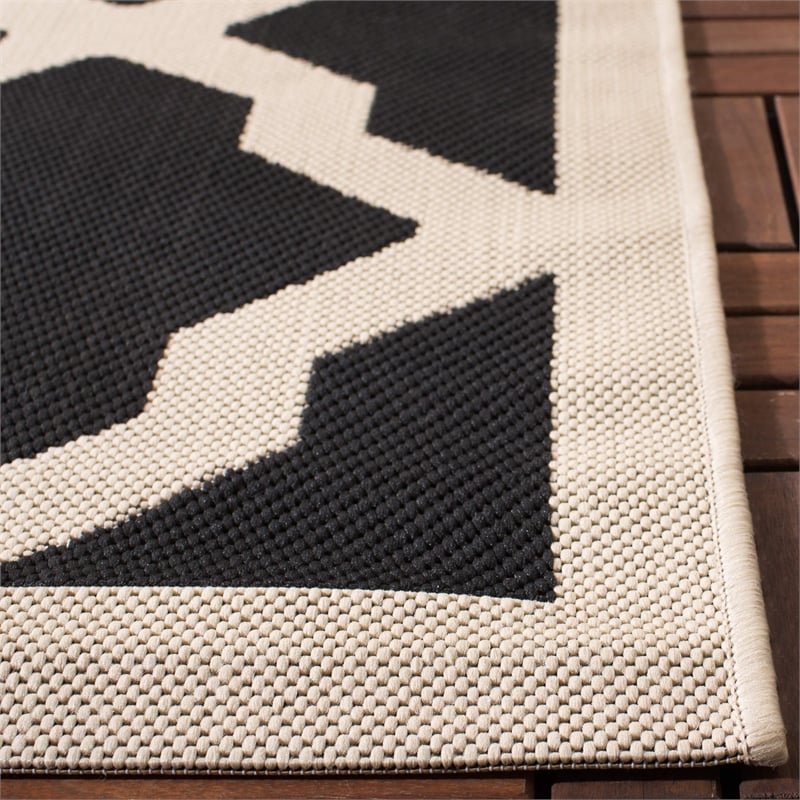 Safavieh Courtyard Black Indoor Outdoor Rug - Runner 2'3