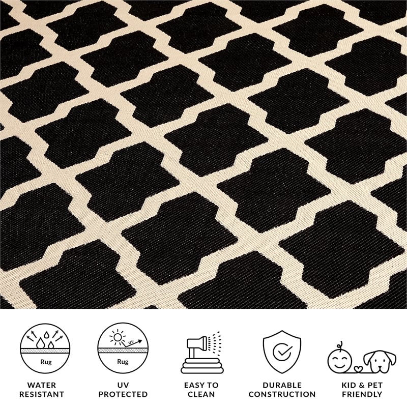 Safavieh Courtyard Black Indoor Outdoor Rug - Runner 2'3
