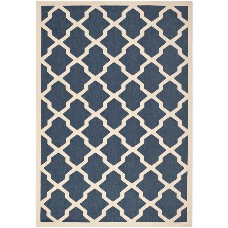 Safavieh Courtyard Navy Indoor Outdoor Rug - 9' x 12'