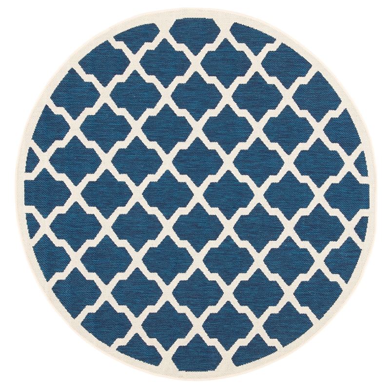 Safavieh Courtyard Navy Indoor Outdoor Rug - Round 5'3