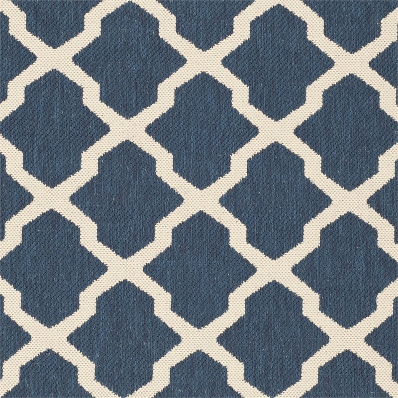 Safavieh Courtyard Navy Indoor Outdoor Rug - Round 6'7